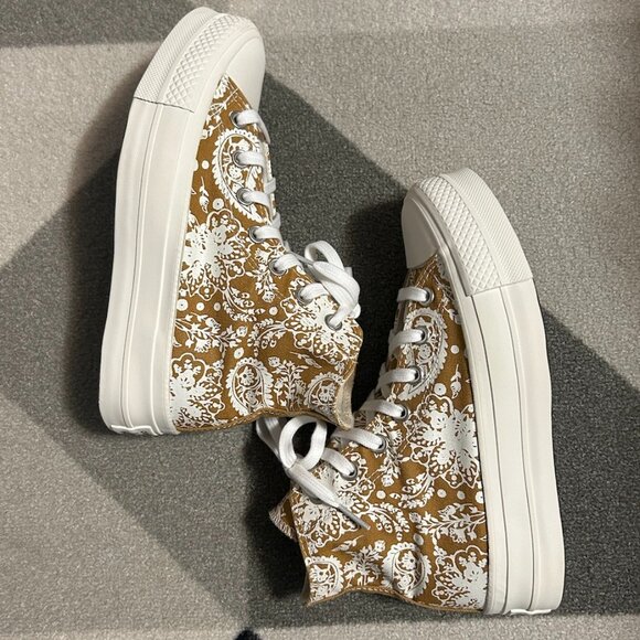 Converse Chuck Taylor All Star Floral Paisley Platform Sneakers Women's Size 7 - Picture 9 of 12